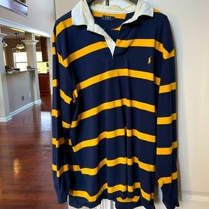Polo Ralph Lauren 3XLT Blue Yellow Rugby Shirt